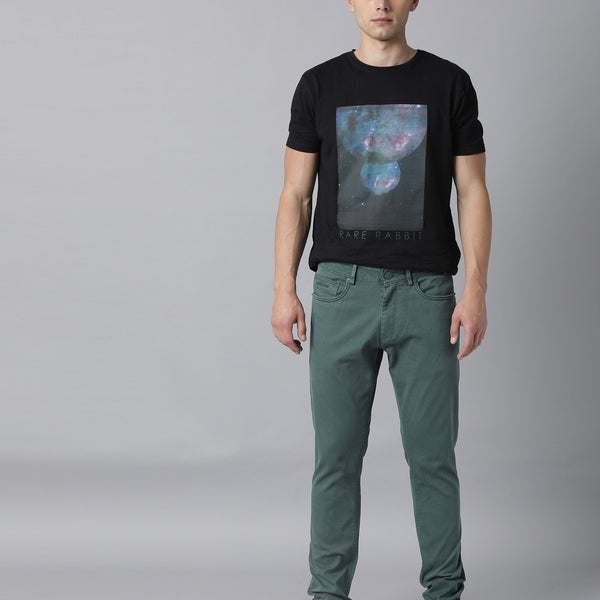 Buy RARE RABBIT Green Light Wash Cotton Slim Fit Men's Jeans | Shoppers Stop